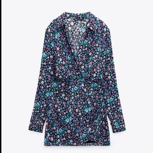 Zara Floral Dress - Blue and Pink